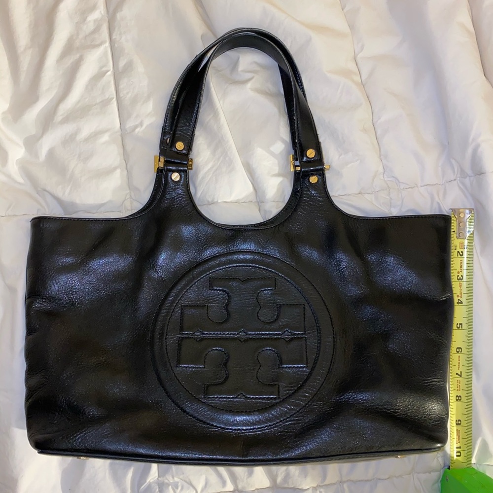 SOLD - Tory Burch Black Bombe Burch Tote.